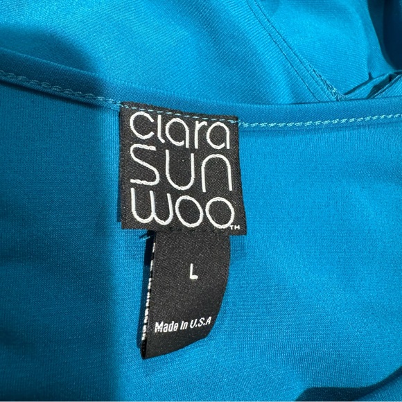 Clara Sunwoo | Ladder Sleeve Tunic Turquoise Spandex Size Large - Picture 4 of 5